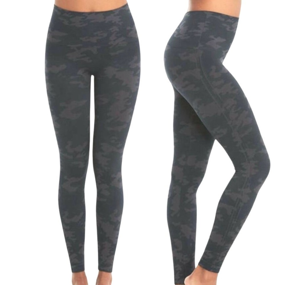 Spanx Look at Me Now Seamless Camo Leggings‎ Navy XL FL3515 High Waisted